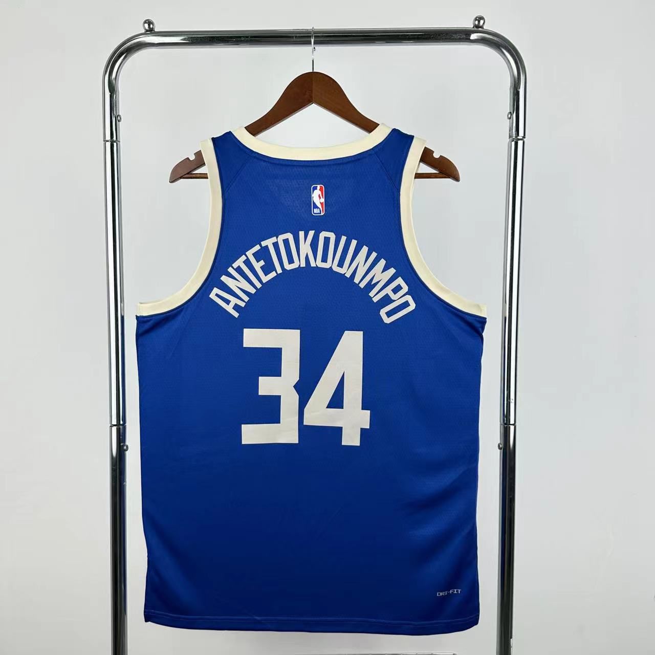 Men Milwaukee Bucks #34 Antetokounmpo Blue Nike City Edition Season 2025 NBA Jersey